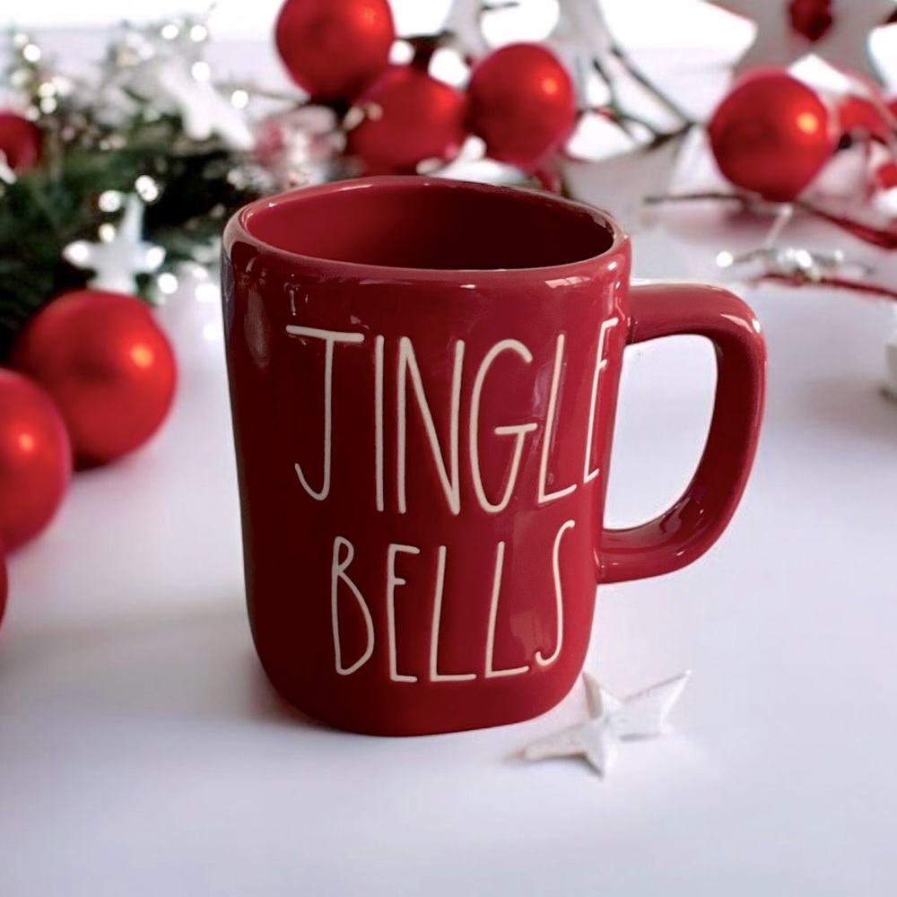 NWT RAE DUNN Ceramic JINGLE BELLS Large Mug Holiday Festive